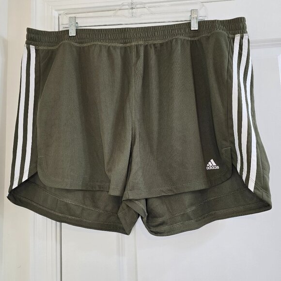 Adidas Pacer Shorts - 4 Inch Inseam - Olive Green - Picture 2 of 8